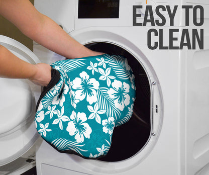 Cyan Hibiscus Hawaiian Flower Pattern Car Seat Covers 212201