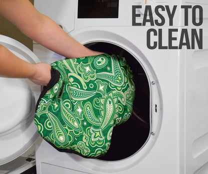 Green Paisley Pattern Car Seat Covers 212201