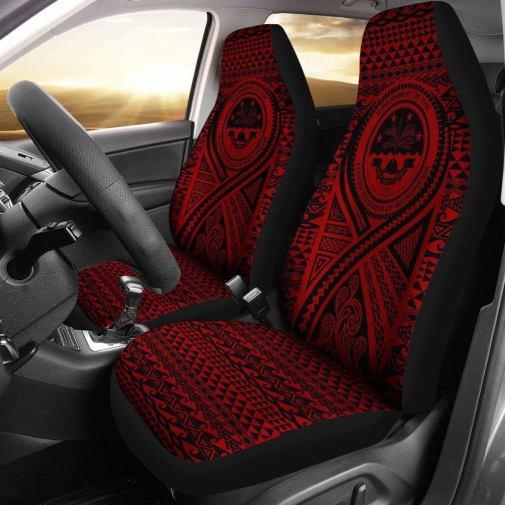 Fsm Car Seat Cover - F S M Seal Polynesian Tattoo Red - 9 174914 - YourCarButBetter
