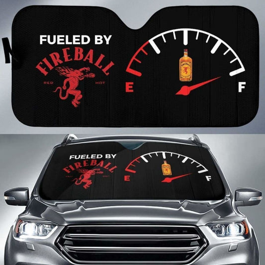 Fueled By Fireball Car Sun Shade Whisky Sun Visor 085424 - YourCarButBetter