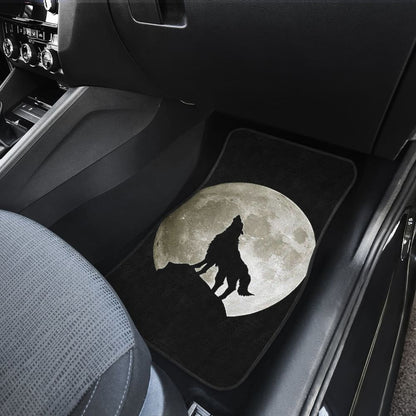 Full Moon Wolf Howling Car Floor Mats 212801 - YourCarButBetter