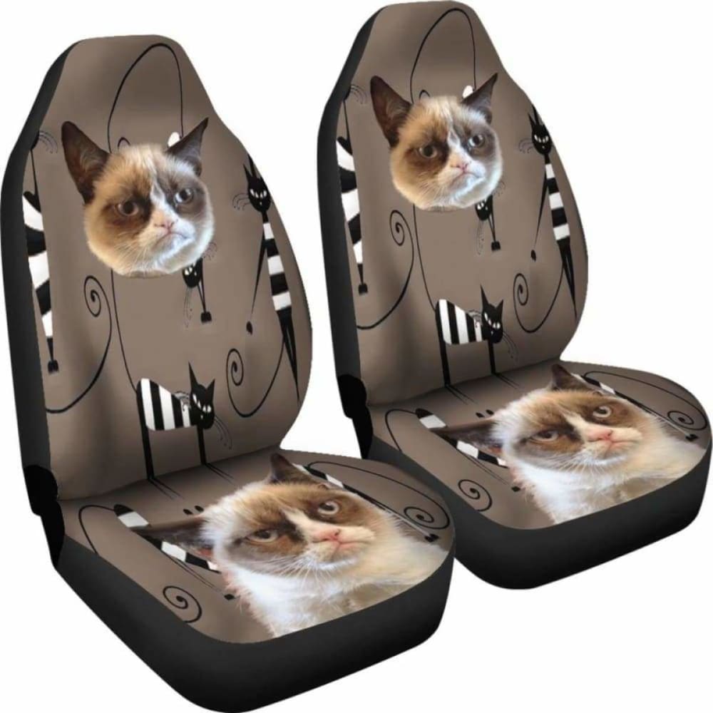 Funny Cat Face Car Seat Cover 112428 - YourCarButBetter