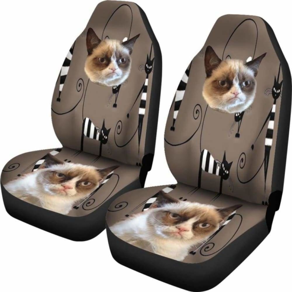 Funny Cat Face Car Seat Cover 112428 - YourCarButBetter