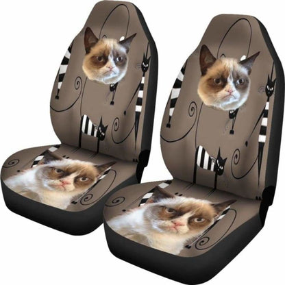 Funny Cat Face Car Seat Cover 112428 - YourCarButBetter