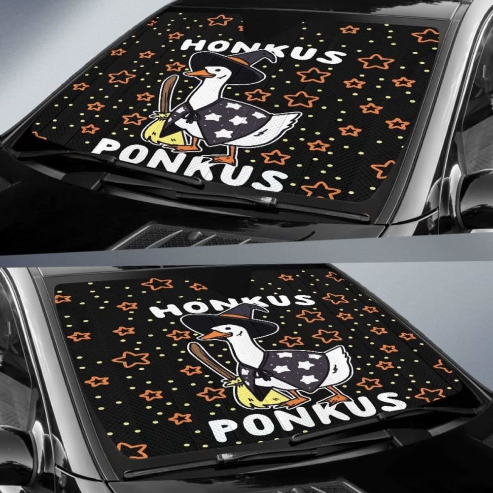 Funny Halloween Witches Duck Cute Honkus Ponkus Auto Sun Shades 085424 - YourCarButBetter
