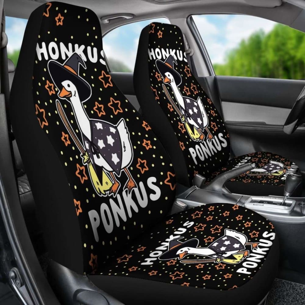 Funny Halloween Witches Duck Cute Honkus Ponkus Car Seat 102802 - YourCarButBetter
