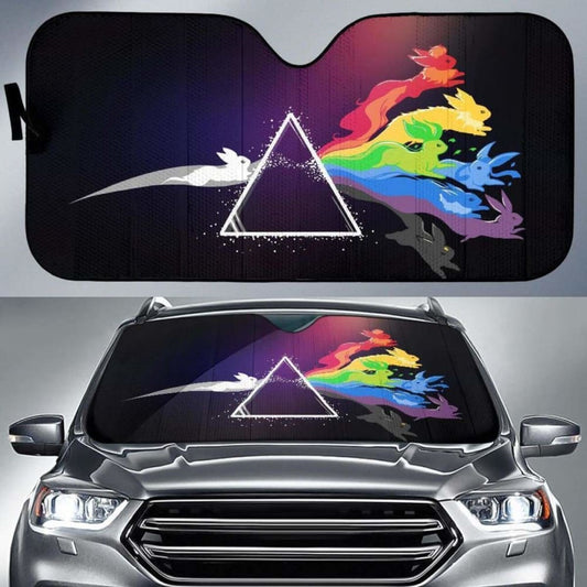 Funny Rabbit Pink Floyd Car Window Sun Shade 085424 - YourCarButBetter