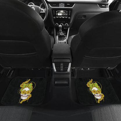 Funny Sunflower Skull Gift For Women Cool Skeleton Bandana Car Floor Mats 1 212103 - YourCarButBetter