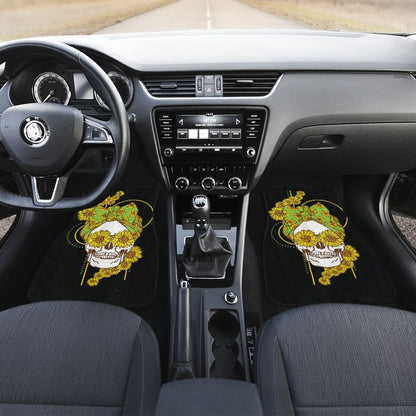 Funny Sunflower Skull Gift For Women Cool Skeleton Bandana Car Floor Mats 1 212103 - YourCarButBetter