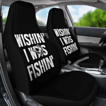 Funny Wishing I Was Fishing Car Seat Covers 113208