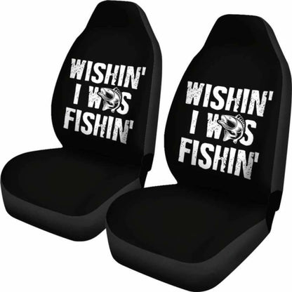 Funny Wishing I Was Fishing Car Seat Covers 113208