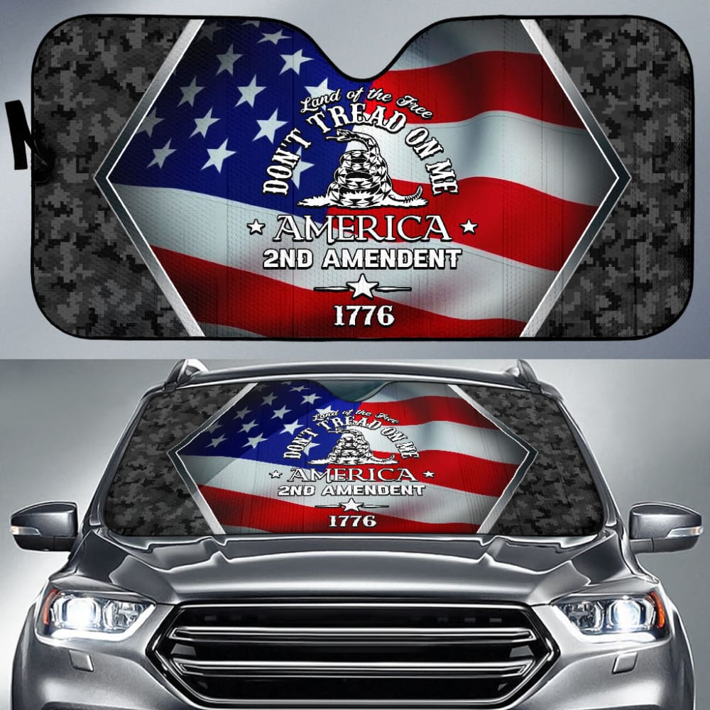 Gadsden Flag Don’T Tread On Me (2Nd Amendment) Car Auto Sun Shades 210201 - YourCarButBetter