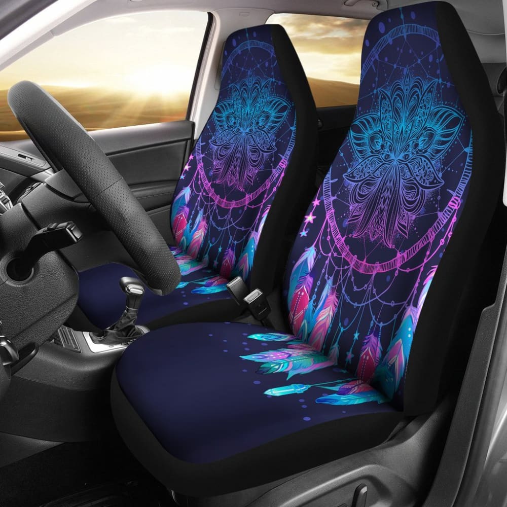 Galaxy Purple Dreamcatcher Native American Design Car Seat Covers 093223 - YourCarButBetter
