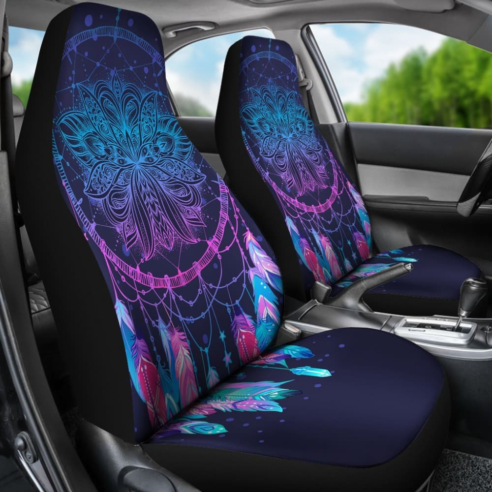 Galaxy Purple Dreamcatcher Native American Design Car Seat Covers 093223 - YourCarButBetter