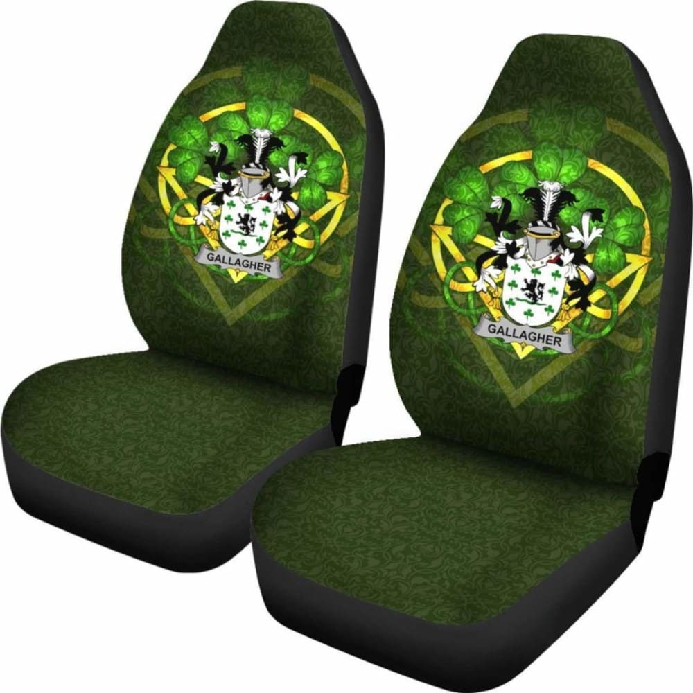 Gallagher Or O’Gallagher Ireland Car Seat Cover Celtic Shamrock (Set Of Two) 154230 - YourCarButBetter