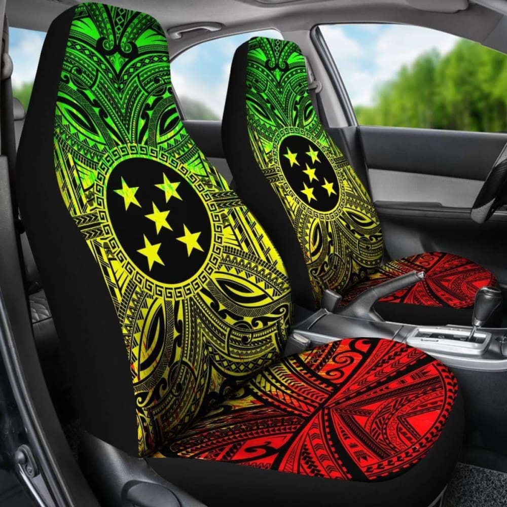 Gambier Islands Car Seat Cover - Gambier Islands Coat Of Arms Polynesian Reggae Style 105905 - YourCarButBetter