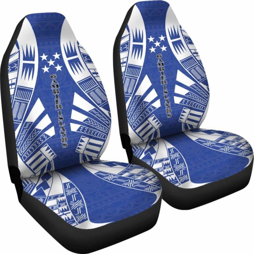Gambier Islands Car Seat Covers - Gambier Islands Flag Polynesian Tattoo Flag - 9 174914 - YourCarButBetter