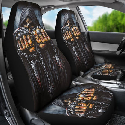 Game Over Skull Grim Reaper Car Seat Covers 101819 - YourCarButBetter