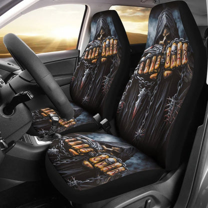 Game Over Skull Grim Reaper Car Seat Covers 101819 - YourCarButBetter