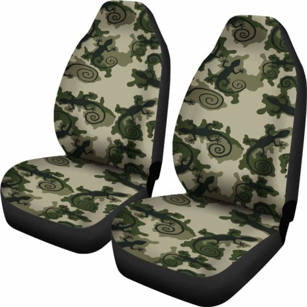 Gecko Camouflage Car Seat Covers Green And Black Camo 112608