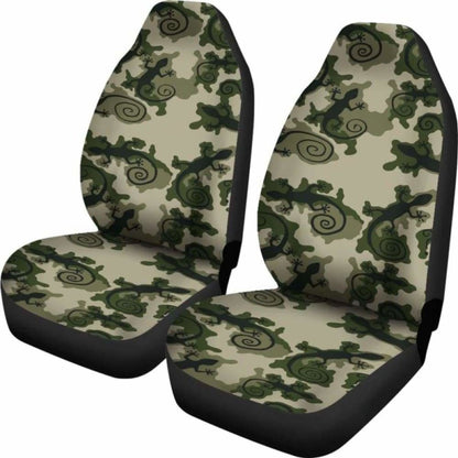 Gecko Camouflage Car Seat Covers Green And Black Camo 112608