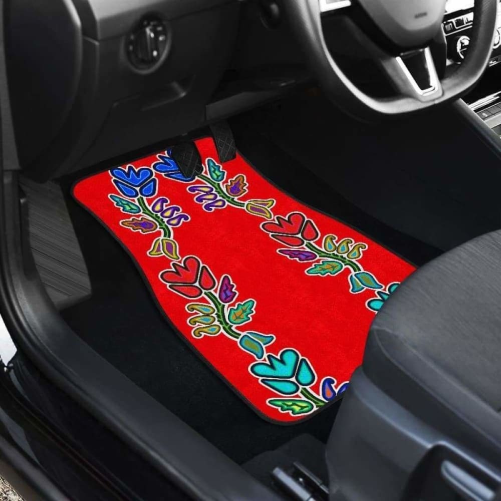 Generations Floral Old Tradecloth Red Car Floor Mats 153908 - YourCarButBetter
