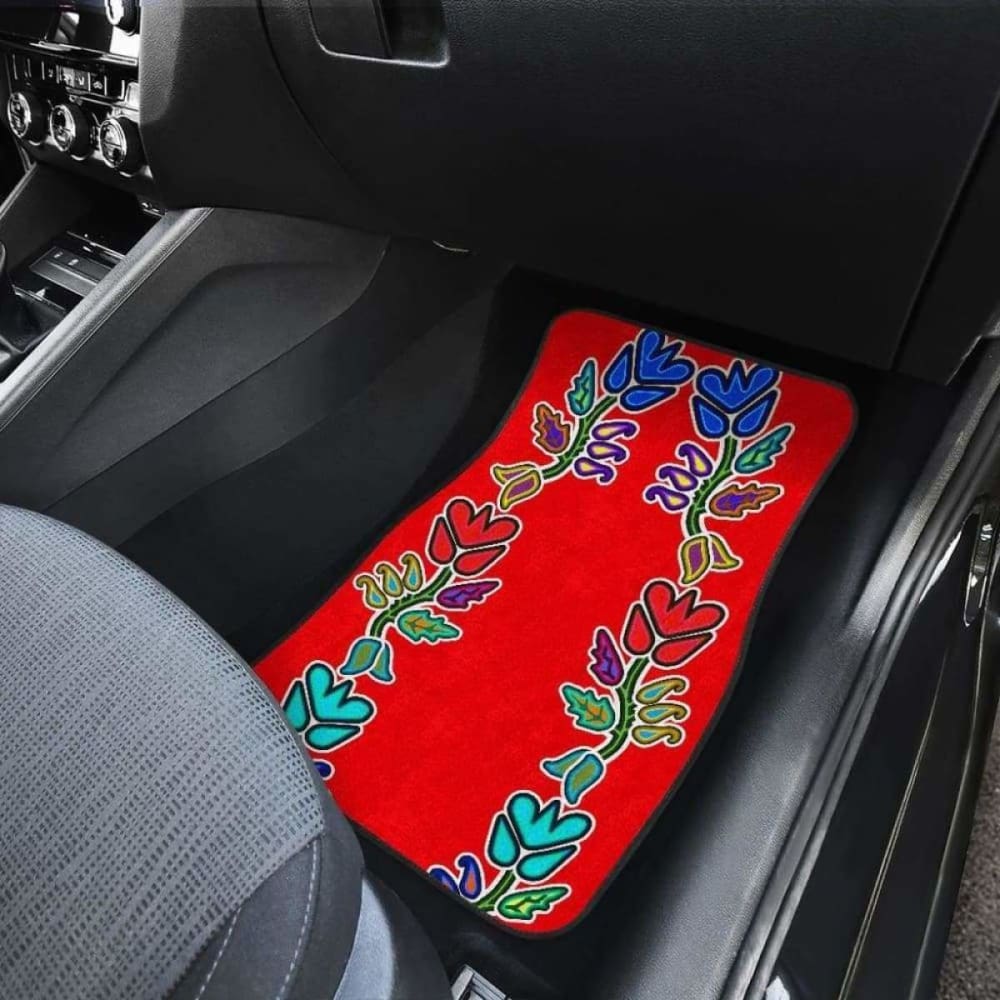 Generations Floral Old Tradecloth Red Car Floor Mats 153908 - YourCarButBetter