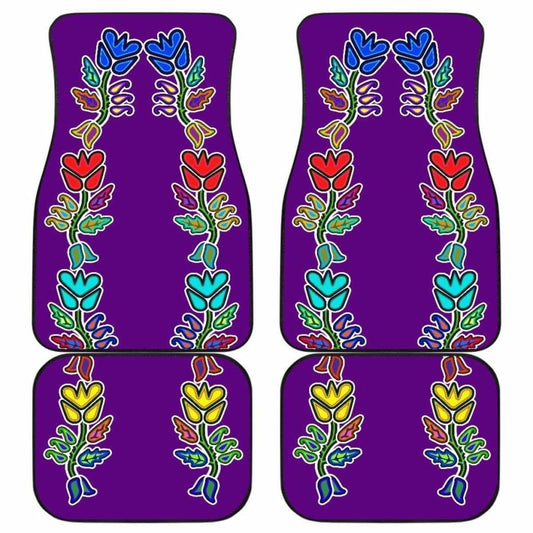 Generations Floral Purple Front And Back Car Mats (Set Of 4) 153908 - YourCarButBetter