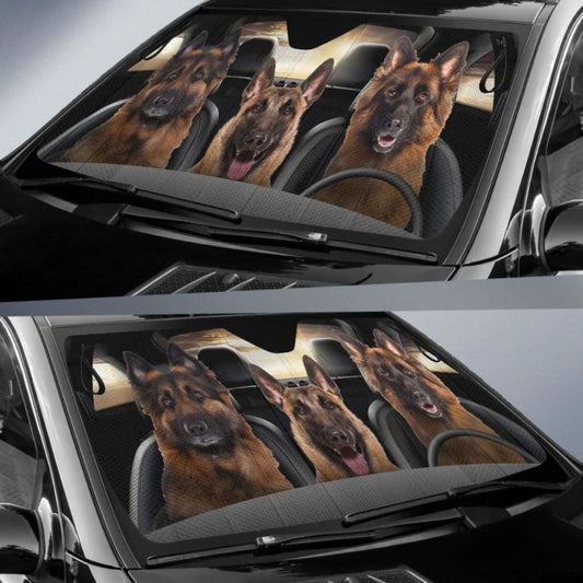 German Shepherd Car Auto Sun Shade Funny Dog Windshield 172609 - YourCarButBetter