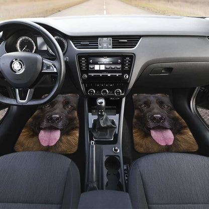 German Shepherd Car Floor Mats Funny Dog Face 091706