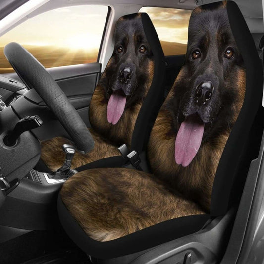 German Shepherd Car Seat Covers Funny Face 091706