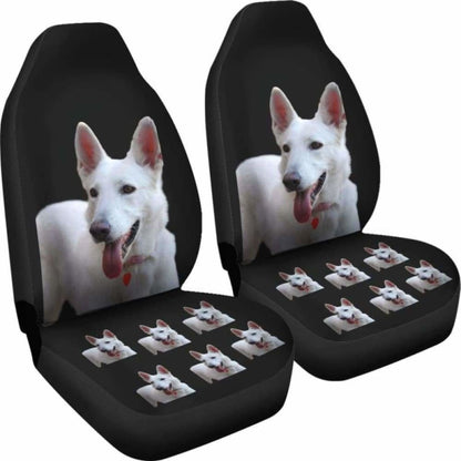 German Shepherd Car Seat Covers White German Shepherd 091706