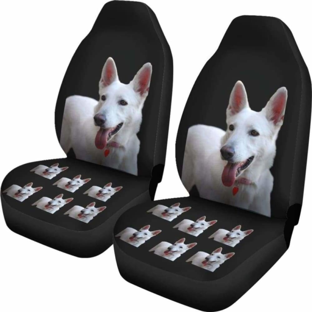 German Shepherd Car Seat Covers White German Shepherd 091706