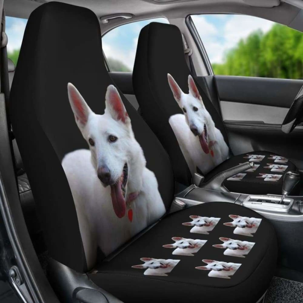 German Shepherd Car Seat Covers White German Shepherd 091706