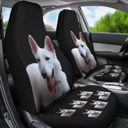 German Shepherd Car Seat Covers White German Shepherd 091706