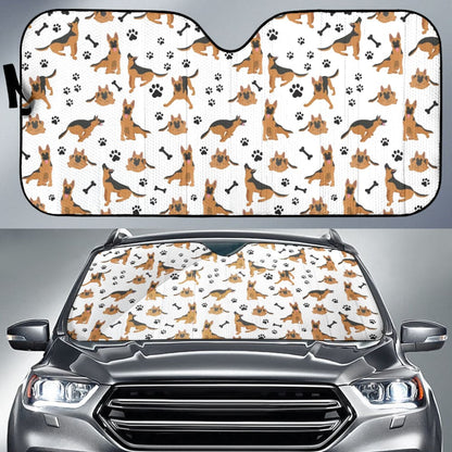 German Shepherd Print Car Auto Sun Shades 210801 - YourCarButBetter