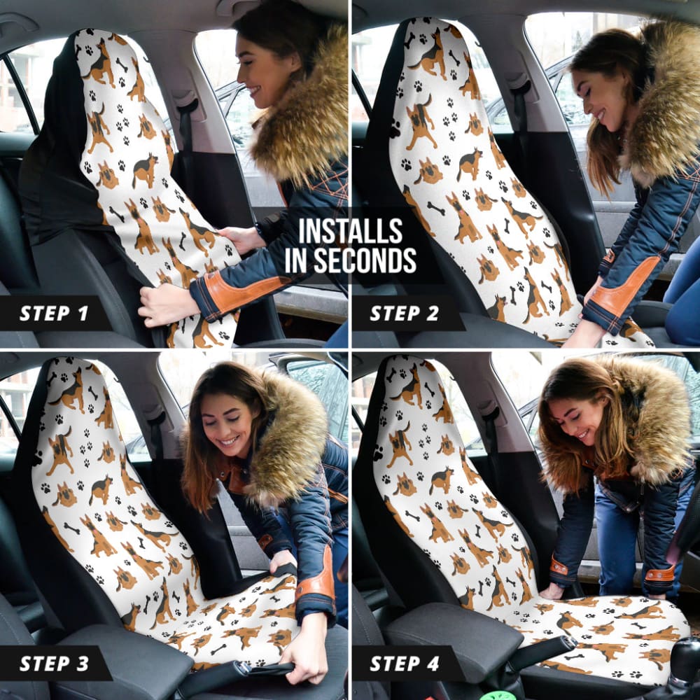 German Shepherd Print Car Seat Covers 210801 - YourCarButBetter
