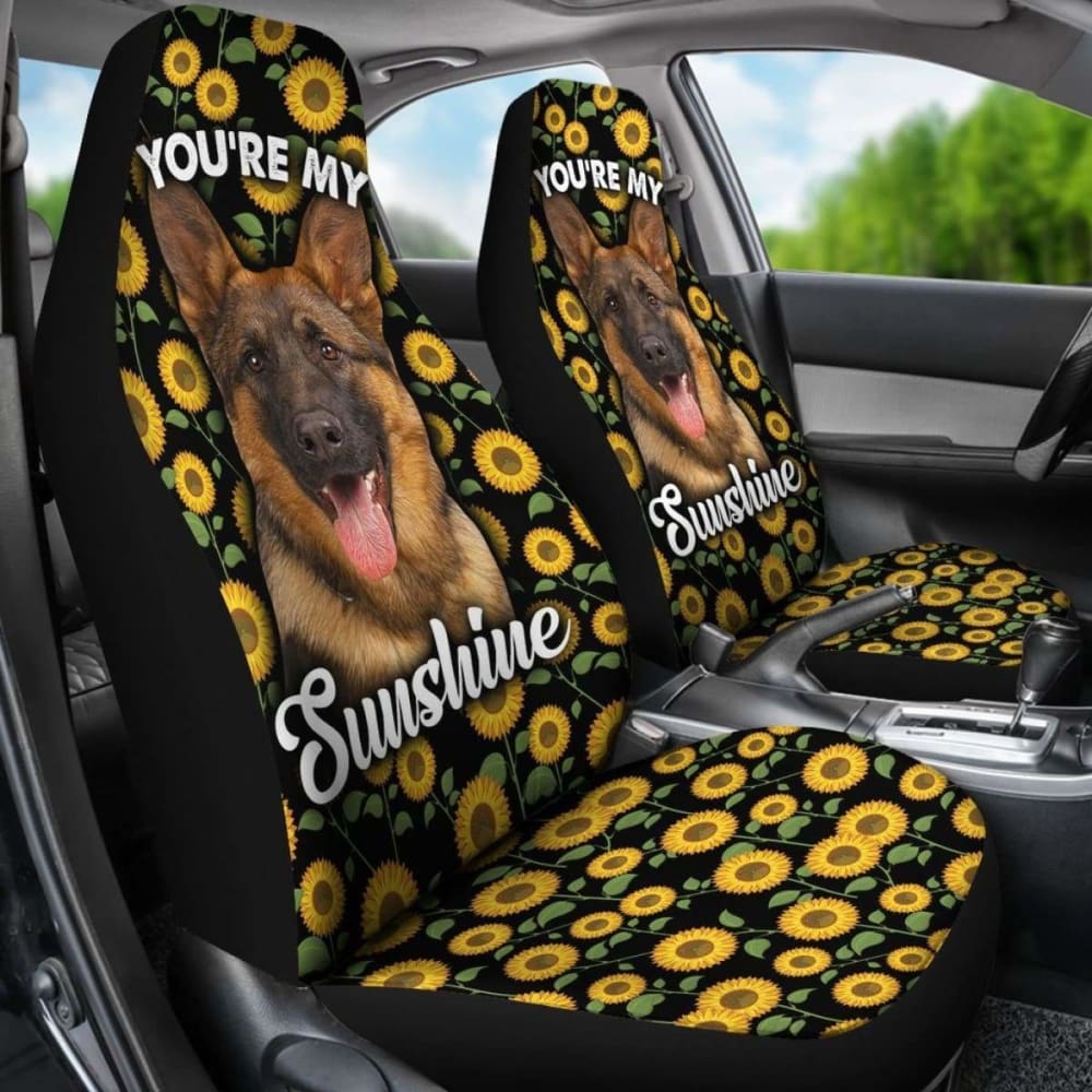 German Shepherds Dog You’re My Sunshine Sunflower Car Seat Covers 211203