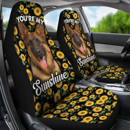 German Shepherds Dog You’re My Sunshine Sunflower Car Seat Covers 211203