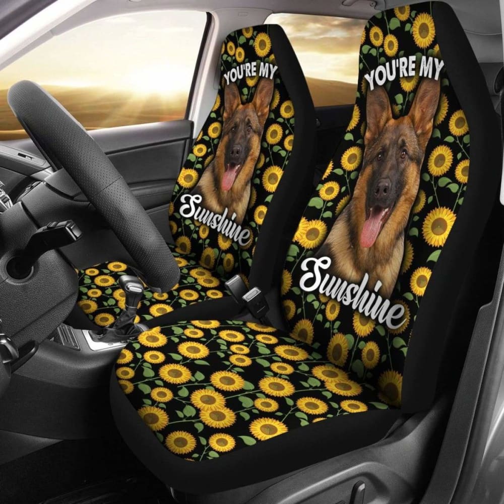 German Shepherds Dog You’re My Sunshine Sunflower Car Seat Covers 211203