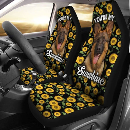 German Shepherds Dog You’re My Sunshine Sunflower Car Seat Covers 211203
