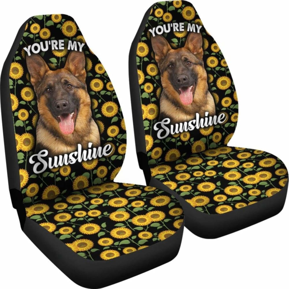 German Shepherds Dog You’re My Sunshine Sunflower Car Seat Covers 211203