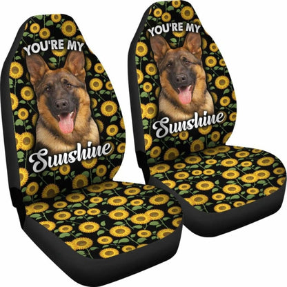 German Shepherds Dog You’re My Sunshine Sunflower Car Seat Covers 211203