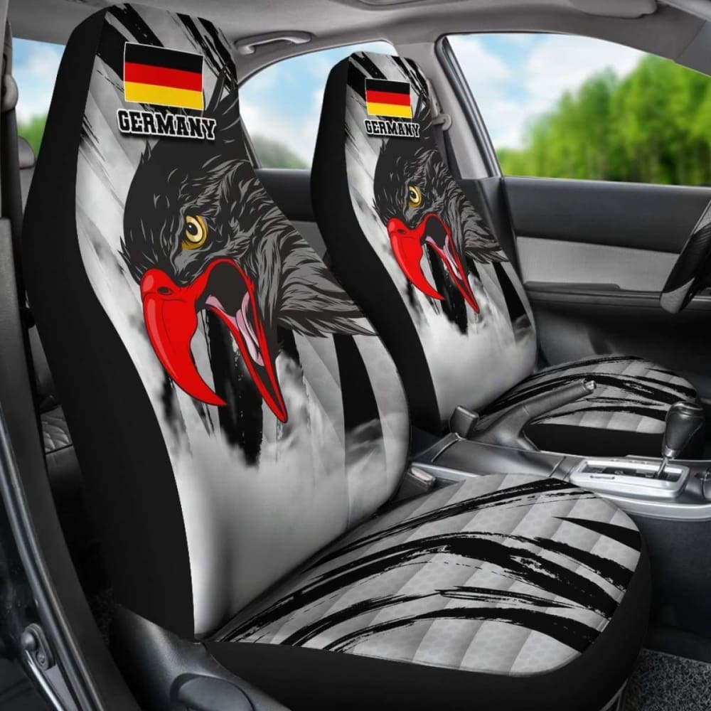 Germany Car Seat Covers Black Eagle Powerful 110424 - YourCarButBetter