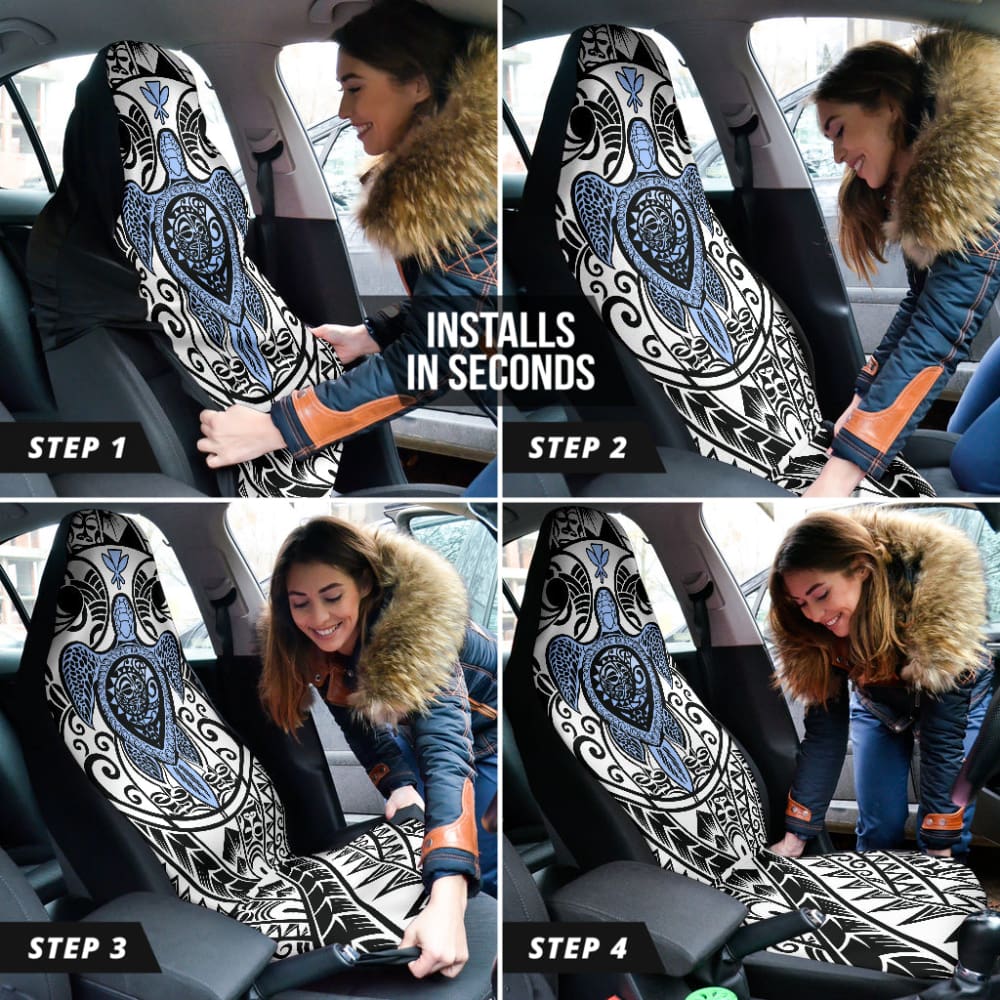 Gift Ideas Kanaka Maoli Hawaiian Polynesian Tattoo Turtle Car Seat Covers 210501 - YourCarButBetter
