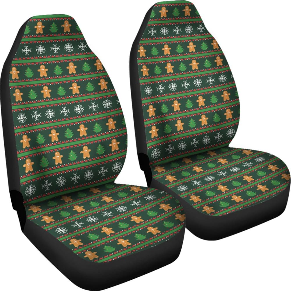 Gingerbread Man Chirstmas Pattern Print Car Seat Covers 211201 - YourCarButBetter