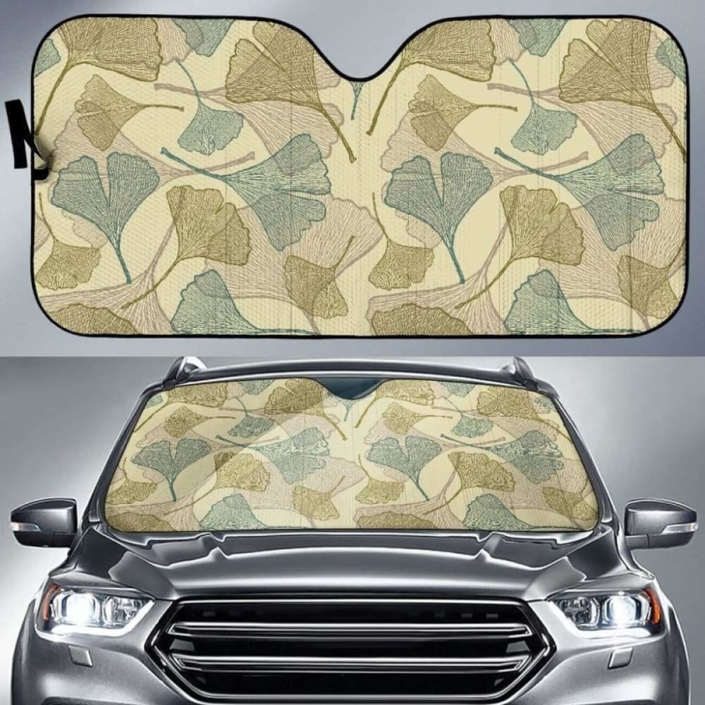 Ginkgo Leaves Design Pattern Car Auto Sun Shades 182102 - YourCarButBetter