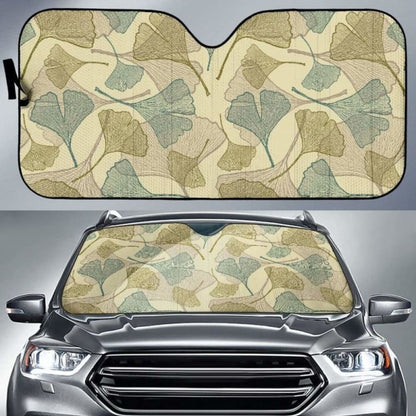 Ginkgo Leaves Design Pattern Car Auto Sun Shades 182102 - YourCarButBetter