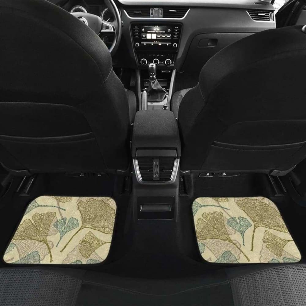 Ginkgo Leaves Design Pattern Front And Back Car Mats 174914 - YourCarButBetter
