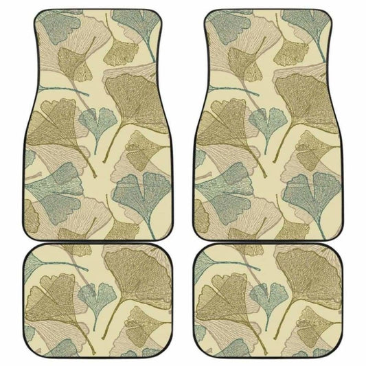Ginkgo Leaves Design Pattern Front And Back Car Mats 174914 - YourCarButBetter
